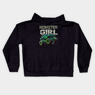 Monster Truck Girl Family Matching Monster Truck Lovers Kids Hoodie